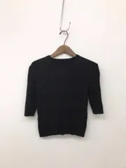 Mame Kurogouchi マメクロゴウチ Geometric Ribbed Knitted Top リブニットトップ カットソー ブラック 2 MM22PS-KN738 ◆