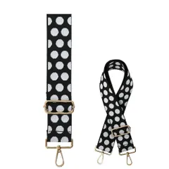 ☆ ドットBK/GD ☆ 着せ替えストラップ ストラップ 着せ替え バッグ用 着せ替えストラップ ショルダーストラップ 付け替えストラップ ショルダーベルト 肩ひも 肩紐 バッグ小物 バック小物 付け替え 簡単 バック用 可愛い かわいい ファッション小物