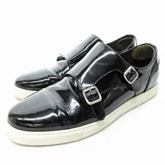 ディースクエアード DSQUARED2 エナメル ダブルモンク スリッポン シューズ スニーカー パテントレザー 黒 ブラック 44 約28.5cm 0604のサムネイル