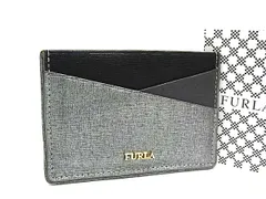 ■美品■ FURLA フルラ レザー カードケース カード入れ パスケース 定期入れ レディース シルバー系×ブラック系 DI2182