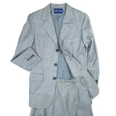 90's 00's ヴィンテージ ラルフローレン Vintage RALPH LAUREN スカート スーツ セットアップ テーラード ジャケット ブレザー 3B 総裏地 ウール インパクト21 オールド ビンテージ サイズ9 グレー レディース /♪5のサムネイル