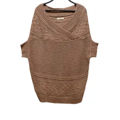 chocol raffine robe ピンクブラウンワンピースチュニック重ね着ニットシンプルおしゃれ個性的レアデザイン