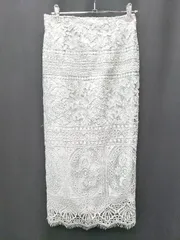 ◇ MERCURYDUO マーキュリーデュオ レース 花柄 ロング タイト スカート サイズM ブルー系 レディース P  【1408200049277】