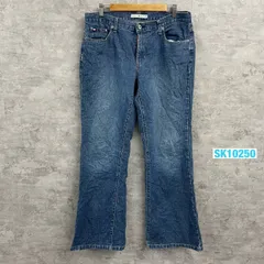 TOMMY HILFIGER ブルー ブーツカット ジップフライ デニムジーンズパンツ 実寸W34in USA 海外輸入 古着 SK10250