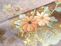 平和屋着物■訪問着　刺繍　雪輪霞花文　暈し染め　金彩　正絹　逸品　未使用　CAAR8848id