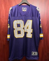 レア MADE IN CANADA製 90s STARTER × NFL MINNESOTA VIKINGS 84 RANDY MOSS モデル フットボールジャージー パープル XLサイズ