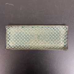 信楽焼　付出皿　長角皿　モザイク　ブルー
