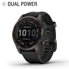 GARMIN  fenix 7S Sapphire Dual Power Ti Carbon Gray DLC / Black 010-02539-48
