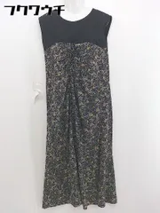 ◇ mystic ミスティック 花柄 切り替え ノースリーブ ロング ワンピース サイズF ブラック系 マルチ レディース 【中古】 【1105310021079】