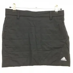 【美品】アディダス 中綿スカート 黒×白 サイドジップ レディース L ゴルフウェア adidas