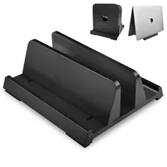 SAPASLIFE ノートパソコンスタンド 縦置き ノートPC ホルダー 机 ABS樹脂製 傷つかない 電波干渉なし 複数の台同時収納 整理 省スペース ホルダー幅調節可能 滑り止め 安定 Vertical Laptop Stand for Macbook 0