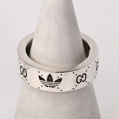 【最終値下げ】ADIDAS×GUCCIアディダスグッチ ワイドシルバーリング8号 最終値下げ】ADIDAS×GUCCIアディダスグッチ ワイドシルバー