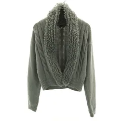 アルマーニジーンズ ウールブレンド 長袖 ループショールカラー ニットカーディガン 4 グレー ARMANI JEANS レディース