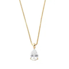 【ゴールド × ワンサイズ】[Cream dot. クリームドット公式] ネックレス レディース ステンレス製 金属アレルギー つけっぱなし サージカルステンレス ショート チェーン ティアドロップ ビジュー 一粒 大人 上品