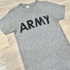 vintage 80s USA製 Champion チャンピオン ARMY プリント 霜降り Tシャツ シングルステッチ ビンテージ グレー Sサイズ ビンテージ