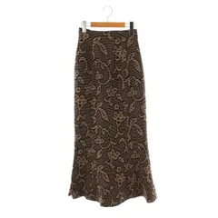 トゥデイフル TODAYFUL Jacquard Leaf Pencilskirt スカート フレア マキシ ロング 36 黒 ブラック ベージュ /AT ■OS