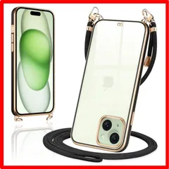 【セール中】 iPhone15 Plus_ブラック iPhone15 Plus ケース ショルダー クリア アイフォン15 Plus カバー スマホケース 肩掛