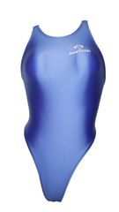 SWIMHXBY 競泳水着 レディース ガールズ 280 ハイレグモデル 青  無地 光沢 メタリック