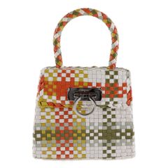 【Salvatore Ferragamo】サルヴァトーレフェラガモ ガンチーニ 編み込み DO217228 レザー マルチカラー レディース ハンドバッグ