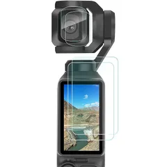 FPVtosky 2つのレンズ保護器+2つのLCDスクリーン保護器はOsmo Pocket 3、 Pocket 3 OP 3強化ガラス膜部品、9 H硬度、触覚、全画面保護に適用される 0