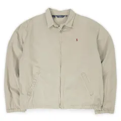 ポロラルフローレン POLO RALPH LAUREN 90s 90年代 コットンツイル スウィングトップ チンストラップ MADE IN USA アメリカ製 ブルゾン ヴィンテージ 古着 メンズ ベージュ XL【中古】