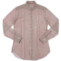 美品 エトロ ETRO ストライプ 長袖 シャツ サイズ41 メンズ [291415]