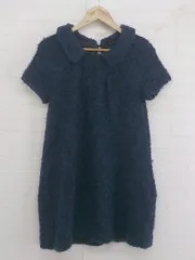 ◇ FREE'S PHRASE フリーズフレーズ 半袖 ミニ ワンピース サイズM ネイビー レディース E  【1302160020379】