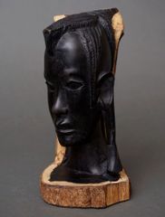 アフリカ　タンザニア　黒檀彫刻　頭像　#21　マコンデ　一刀彫　木彫り　アート