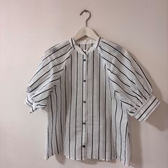 （25364）UNITED ARROWS GREEN LABEL RELAXINNG　バンドカラーブラウス