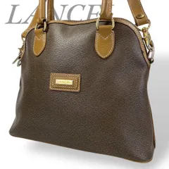 【B3292】 LANCEL ランセル ショルダーバッグ 2way ハンドバッグ 斜め掛け ブラウン オールレザー 金ロゴ フランス製 A4収納可