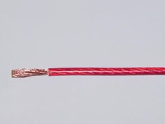 切売り！！耐熱ＯＦＣパワーケーブル　５．５ｓｑ（１０ゲージ相当　外径5.1ｍｍ）2ｍ　クリアレッド