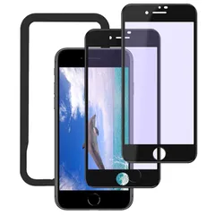 【2枚入り ブルーライトカット】 iPhone SE3 /SE 第2代 (2020)/8/7 強化ガラスフィルム 4.7インチ 硬度9Ｈ強化ガラス 滑らかなタッチ操作 指紋付着防止 自動吸着 気泡防止 飛散防止 全面保護フィルム アイフォンSE第2