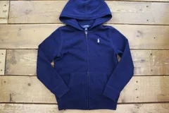 W81★POLO RALPH LAUREN/ポロ ラルフローレン ポニー刺繍ベーシックジップパーカー ネイビー 子供服 パーカー ネイビー サイズ6(120)