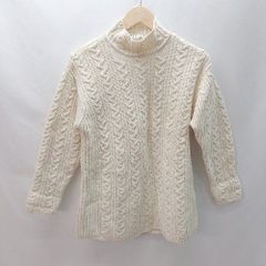 ◇ Talbots タルボット ハイネック ケーブル編み 長袖 ニット セーター サイズM アイボリー レディース E  【1402200012606】