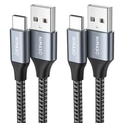 【特価セール】タイプc ケーブル QC3.0対応 急速充電 ケーブル USB-C & NIMASO USB-A 3A 【1M/2本セット】 充電ケーブル 高速データ転送 C 高耐久ナイロン素材 iPhone15シリーズ、iPad Type Pro、Sony、G