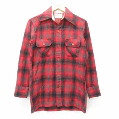 L/古着 Kマート 長袖 ビンテージ ウール シャツ メンズ 70s 茶他 ブラウン オンブレ チェック 24oct28 中古 トップス