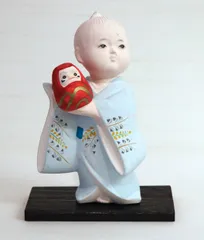 博多人形　陶人形　童　男の子　置物　時代箱　C　8739A 博多人形 陶人形 童 男の子 置物 時代箱 C 8739A
