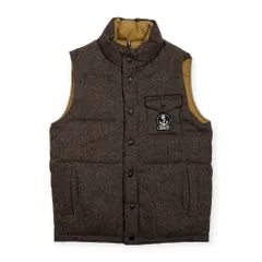 FIDELITY フィデリティ アーバンリサーチ別注 リバーシブル ツイードウール ダウンベスト サイズ S /ブラウン×ベージュ