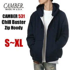 【新品・未使用】【ネイビー／紺】【S～XL】キャンバー パーカー 531 メンズ レディース キッズ 大きいサイズ CAMBER チルバスター スウェット ジップ ジップパーカー USAモデル ヘビーウェイト 厚手 無地 14オンス ブランドのサムネイル