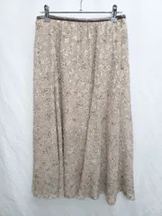 ◇ ⊂ any SiS エニィスィス 総柄 膝下丈 フレア スカート サイズ2 ピンクベージュ系 レディース P  【1409250007514】