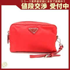 プラダ ポーチ 1NE021 レッド ナイロン レザー
