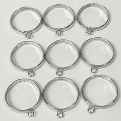 リングパーツ 9個セット 台座カン付きリング台 シルバー 指輪