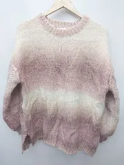 ◇ ⊇ LOWRYS FARM ローリーズファーム グラデーション 長袖 ニット セーター サイズL ピンク ベージュ系 レディース P  【1407100015894】