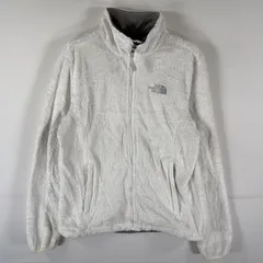 古着 ザ・ノースフェイス THE NORTH FACE フルジップフリースジャケット ボア ワンポイントロゴ アウトドア M  ホワイト レディース