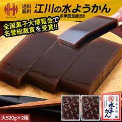 水ようかん 福井 江川 水羊羹 ギフト 520g×2箱 大サイズ 送料無料 秘密のケンミンSHOWで紹介 冬季限定3月30日8時で販売終了