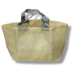 DEAN&DELUCA ディーンアンドデルーカ メッシュトート L 大容量 エコバッグ ピクニック キャンプ イエロー 黄色  Lサイズ 夏 ゴーゴー古着久喜倉庫店 草2040