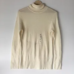 タグ付き ユニクロ エクストラファインメリノリブタートルネックセーター レディース XXL ホワイト 2751202510080023