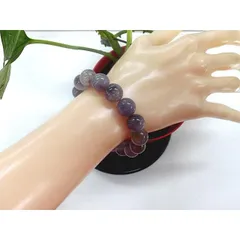 天然石 スーパーセブン12.5～12.8mm玉ブレスレット 内周：約18.3cm 　　　240101567