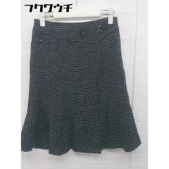 ◇ KUMIKYOKU 組曲 サイドジップ フリル 膝丈 マーメイド スカート サイズ1 ブラック ホワイト レディース  【1108260002693】