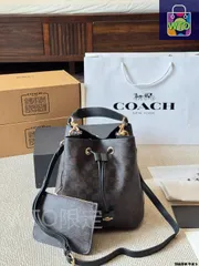 【今日特価】Coach コーチ ローワン バケットバッグ シリーズ 抽ひも設計と多用途肩ひも付きデザイン